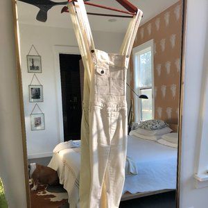 Free People White Overalls